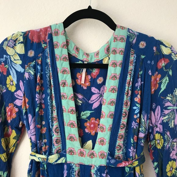 Free People Violet Hill Tunic Top Dress Blue 2 - Picture 6 of 12